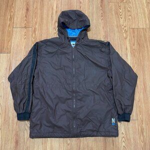 Vintage 90s Nike Brown‎ Embroidered Windbreaker Rain Coat